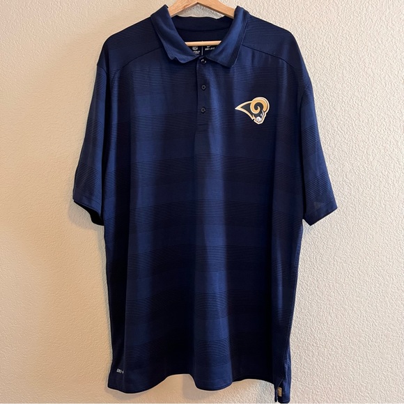 Nike Dri-Fit Los Angeles Rams Blue Polo Size XXL - Picture 3 of 10